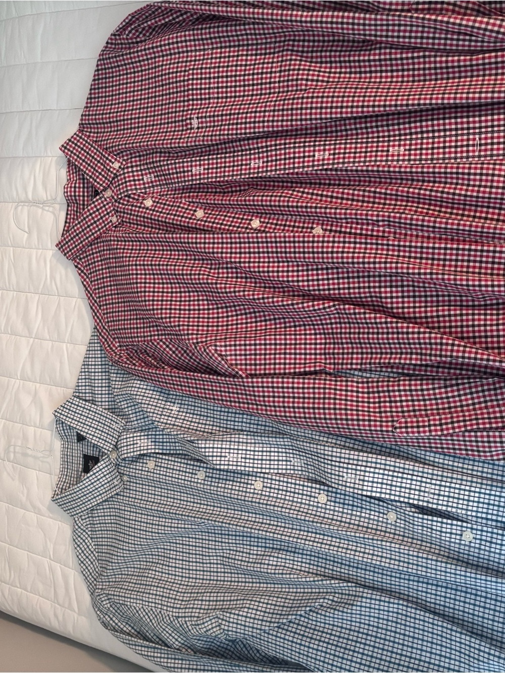 Dockers Men's Red and Green Gingham Button-Down Shirt Pair